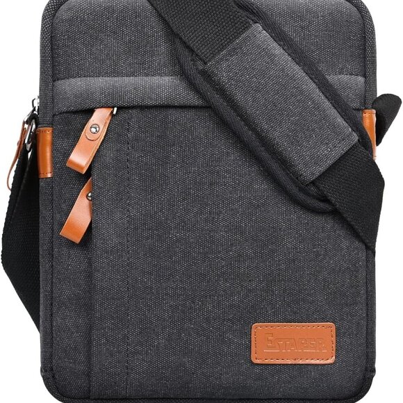 Other - Compact Crossbody Satchel for Men - Water-Resistant Canvas for 8-10.9" Tablets